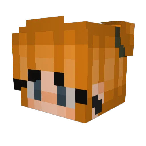 Chaaron Minecraft avatar head, 3D render
