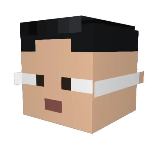 Chabolola Minecraft avatar head, 3D render
