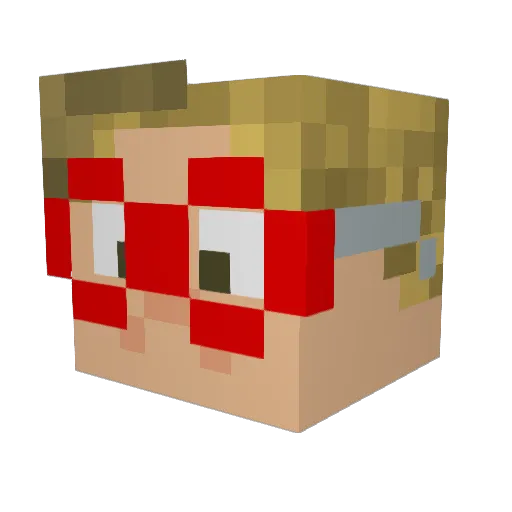 Chacalin Minecraft avatar head, 3D render