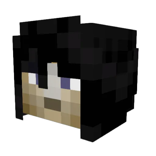 Chachagigi Minecraft avatar head, 3D render
