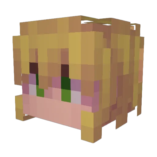 ChachiTchotchke Minecraft avatar head, 3D render
