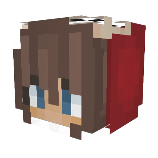 Chachou2006 Minecraft avatar head, 3D render
