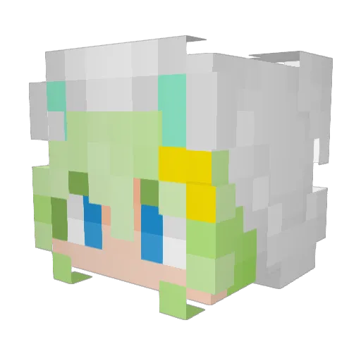 Chacter Minecraft avatar head, 3D render