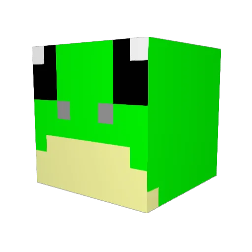 ChadTheBullfrog Minecraft avatar head, 3D render