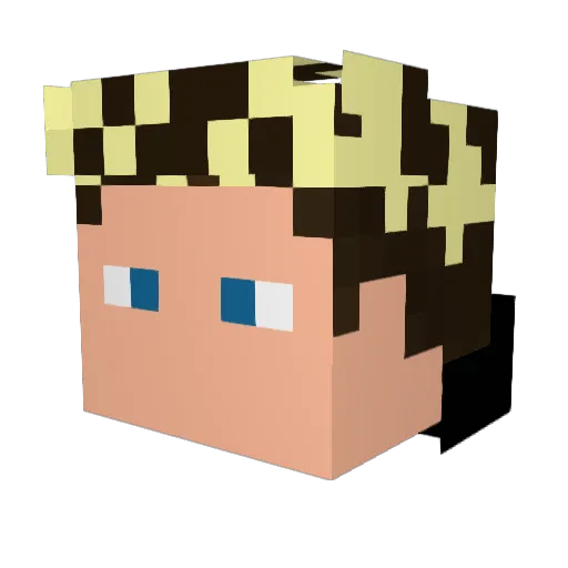 ChadTheGr3at Minecraft avatar head, 3D render
