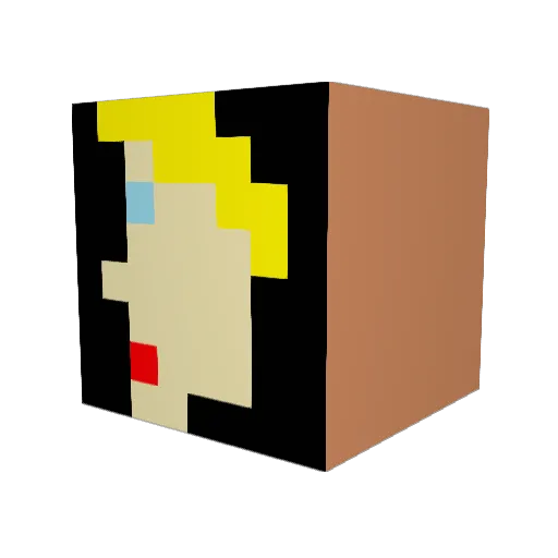 Chad_Gamer_Man Minecraft avatar head, 3D render