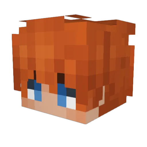 Chadas2 Minecraft avatar head, 3D render