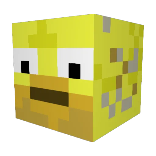 Chadinosaure_ Minecraft avatar head, 3D render