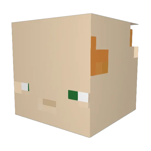 Chadisito Minecraft avatar head, 3D render