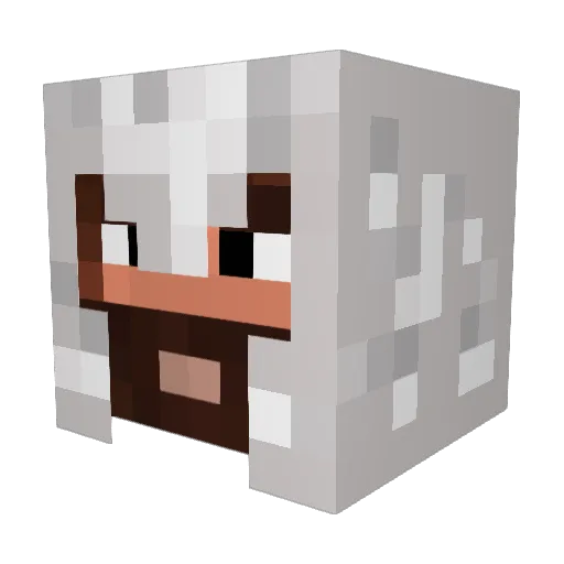 Chadistiky Minecraft avatar head, 3D render