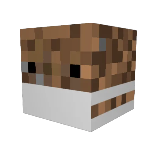 ChadouMC Minecraft avatar head, 3D render