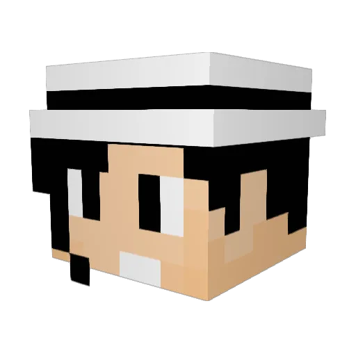 Chadoude Minecraft avatar head, 3D render
