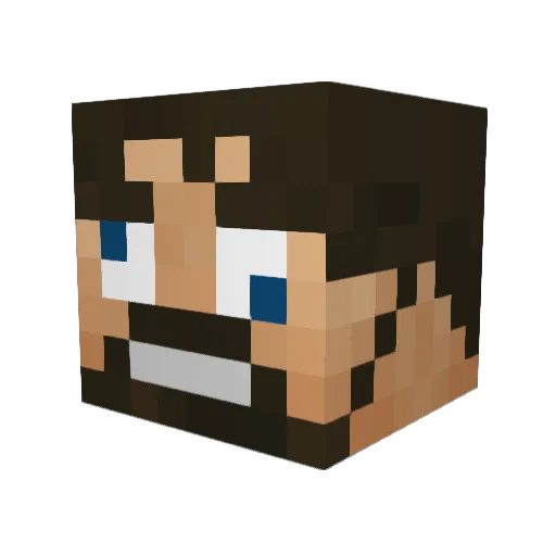 Chadzocraft Minecraft avatar head, 3D render