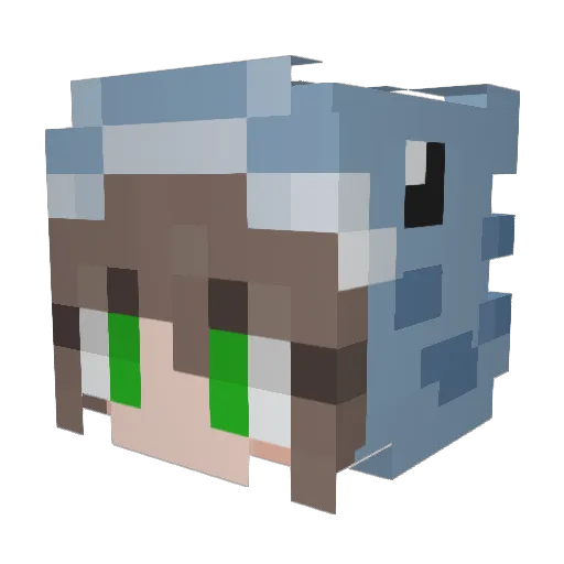 Chaeberry Minecraft avatar head, 3D render