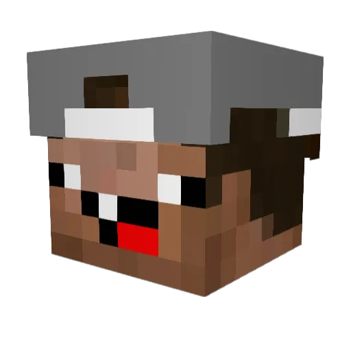 Chaggen Minecraft avatar head, 3D render