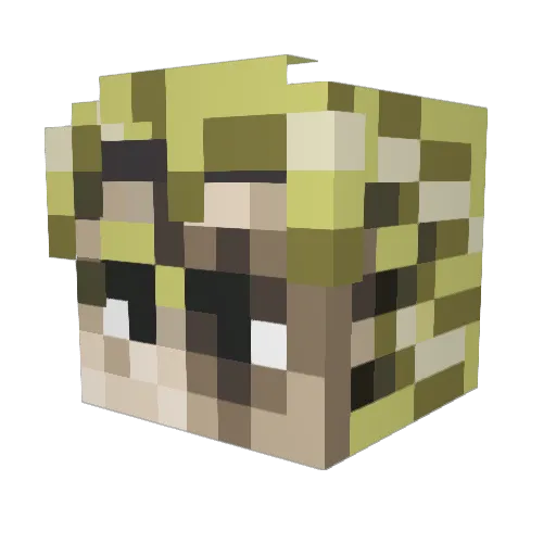 Chahappy Minecraft avatar head, 3D render