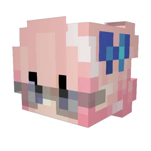 Chaika09 Minecraft avatar head, 3D render