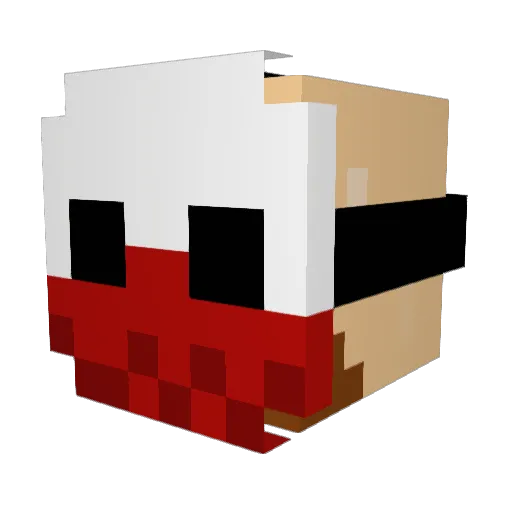 ChainsawBandito Minecraft avatar head, 3D render