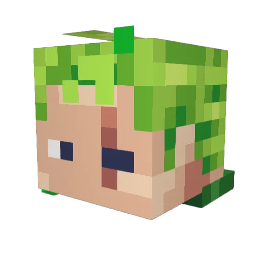 Chainz1 Minecraft avatar head, 3D render