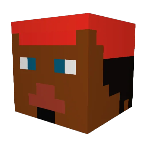 Chairwood Minecraft avatar head, 3D render