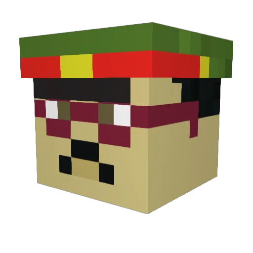 Chaisson_ Minecraft avatar head, 3D render
