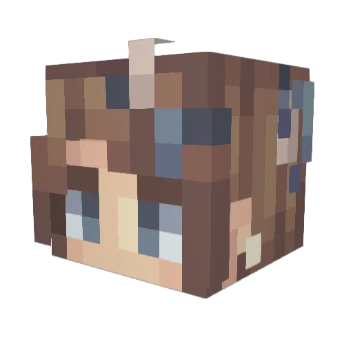 Chaldeaaa Minecraft avatar head, 3D render