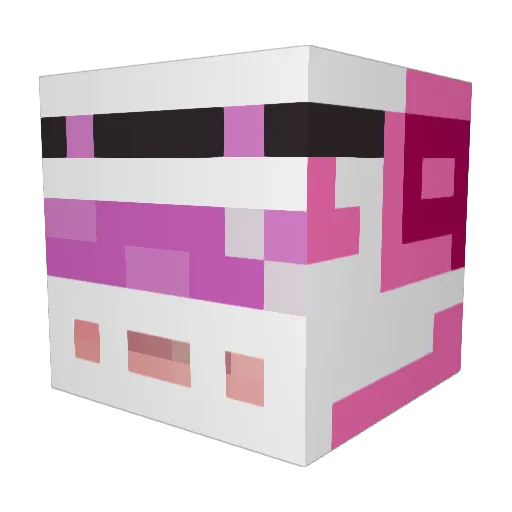Chalk84 Minecraft avatar head, 3D render