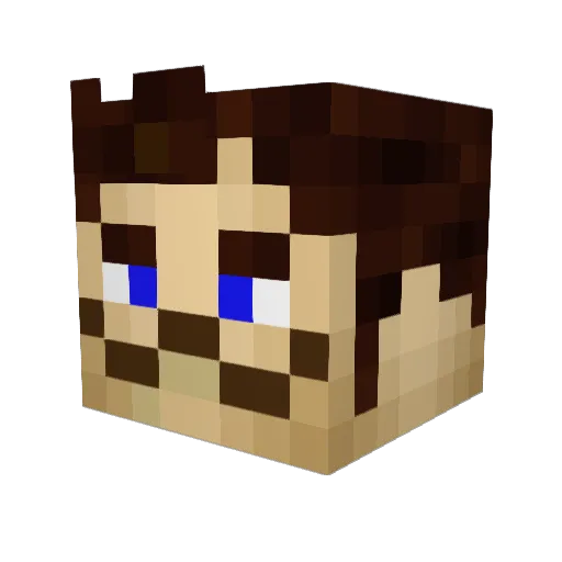 Chalkie_ Minecraft avatar head, 3D render