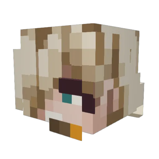 Chalkling Minecraft avatar head, 3D render