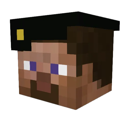 Chalkveins Minecraft avatar head, 3D render