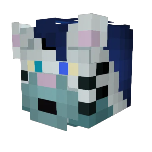 ChalkyTiger Minecraft avatar head, 3D render