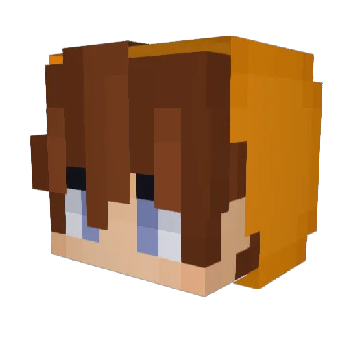 Cham Minecraft avatar head, 3D render