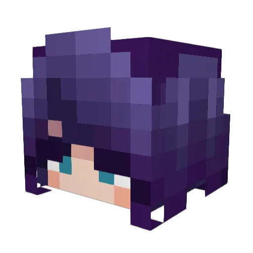 ChamMiau Minecraft avatar head, 3D render