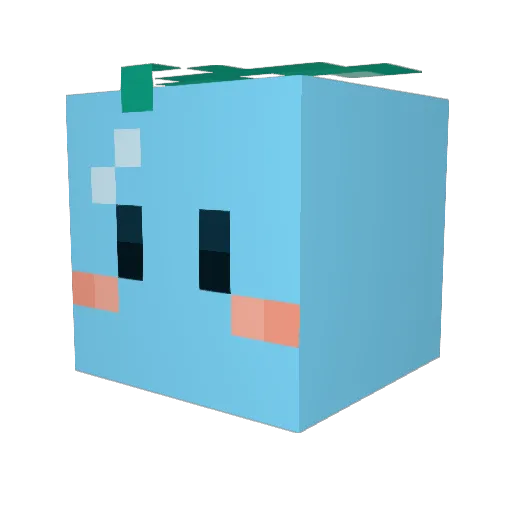 Cham_So Minecraft avatar head, 3D render