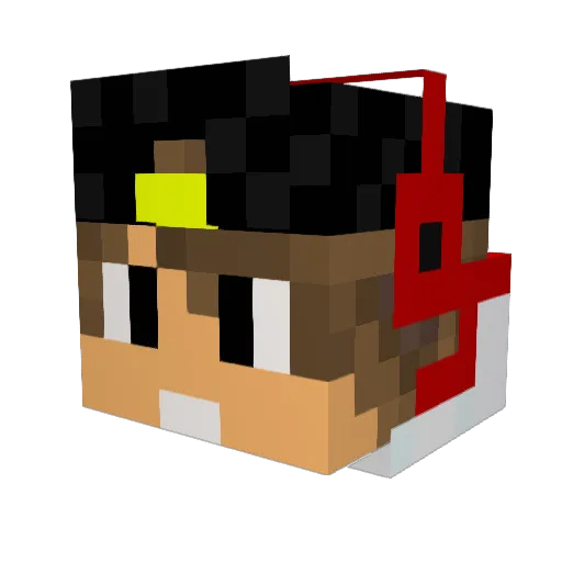 Chamaloow Minecraft avatar head, 3D render