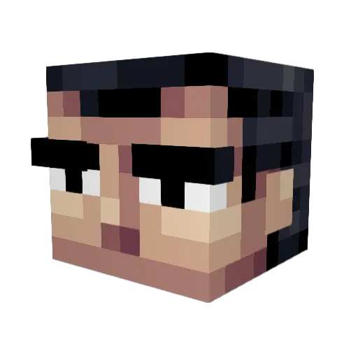 Chamananas Minecraft avatar head, 3D render