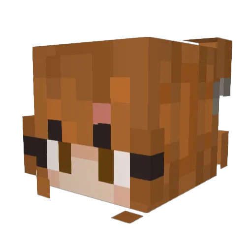 Chameow Minecraft avatar head, 3D render