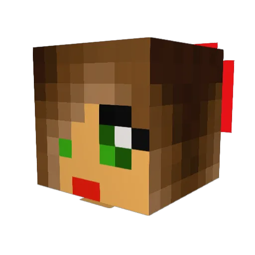 Chamize Minecraft avatar head, 3D render