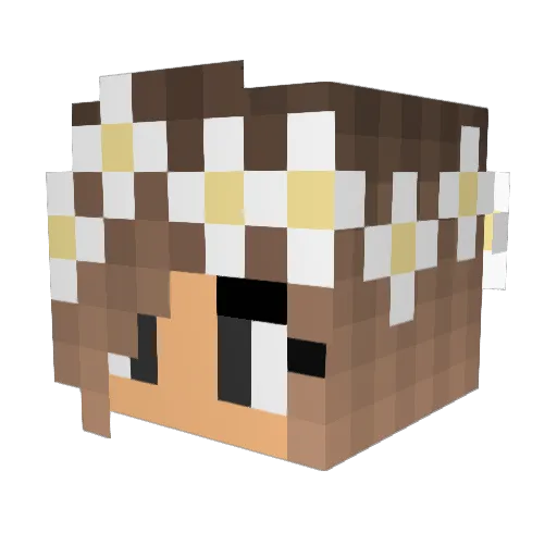 Chammalow Minecraft avatar head, 3D render