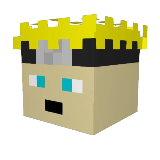 Champ_7_ Minecraft avatar head, 3D render