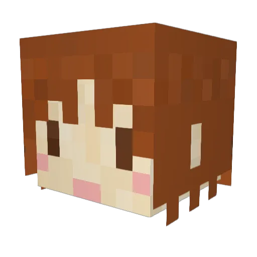 ChanHono Minecraft avatar head, 3D render