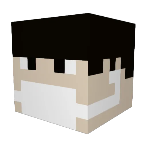 ChanYu_02 Minecraft avatar head, 3D render