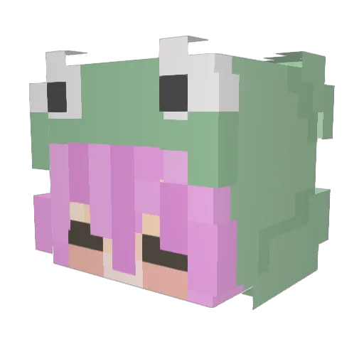 Chandelurien Minecraft avatar head, 3D render