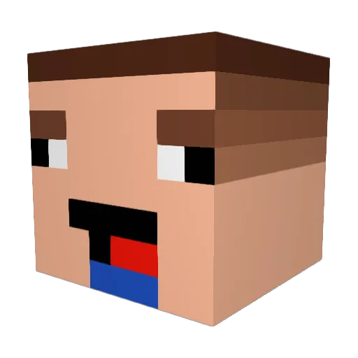Chandiban Minecraft avatar head, 3D render