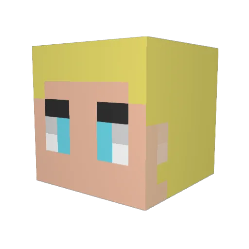 ChandlerCam Minecraft avatar head, 3D render