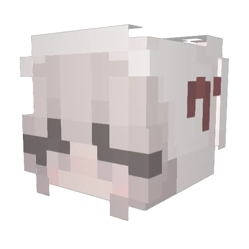 Chanmirelle Minecraft avatar head, 3D render