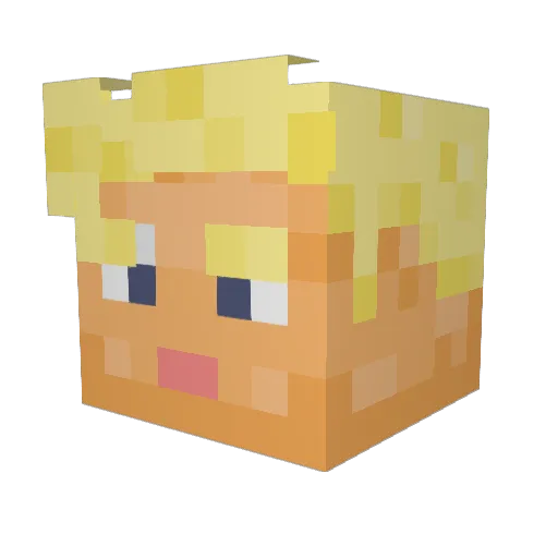 ChannC Minecraft avatar head, 3D render