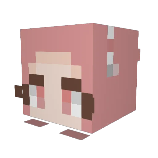 ChannChan Minecraft avatar head, 3D render