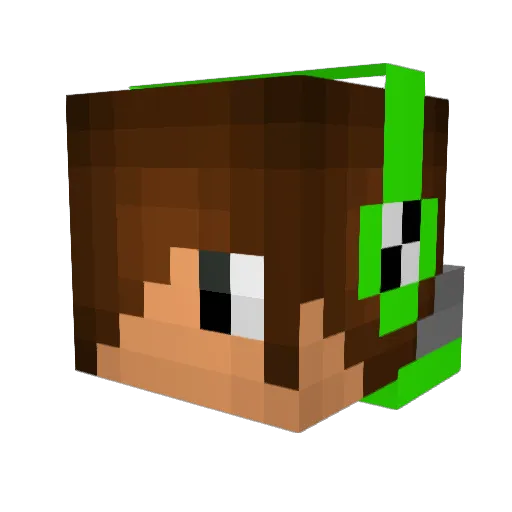 Channels Minecraft avatar head, 3D render