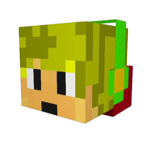 Chanspam Minecraft avatar head, 3D render